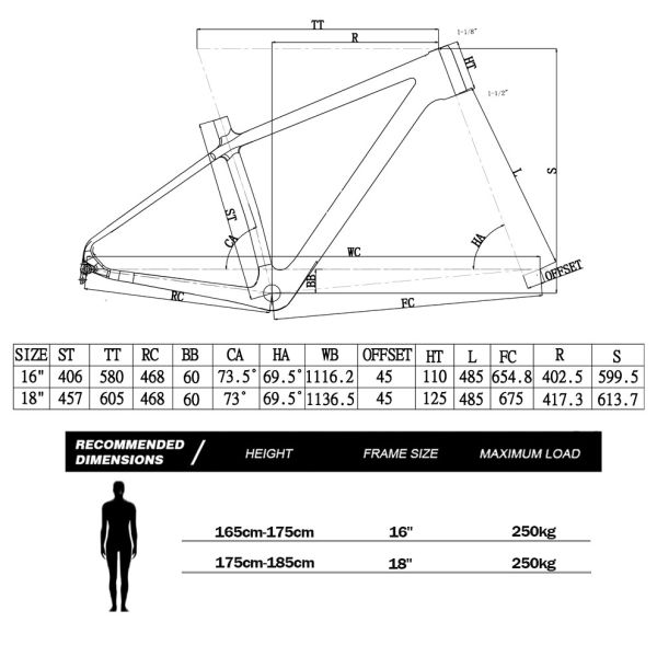Carbon Snow Fat Tire Bike Frame 26er Rbon Mountain Bike Frame
