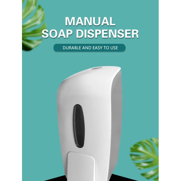 2kg 350ml Hand Press Soap Wall Mounted Hand Sanitizer Dispenser ABS Plastic White
