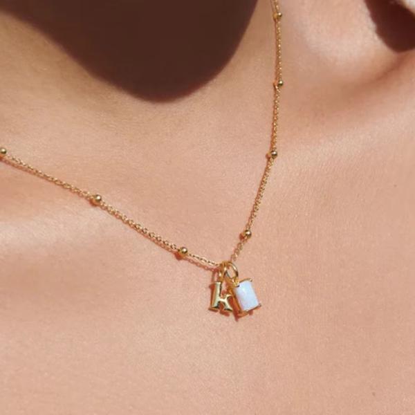 18k Gold Plated 925 Sterling Silver Metal 26 Alphabet Initial Letter Charm Necklaces