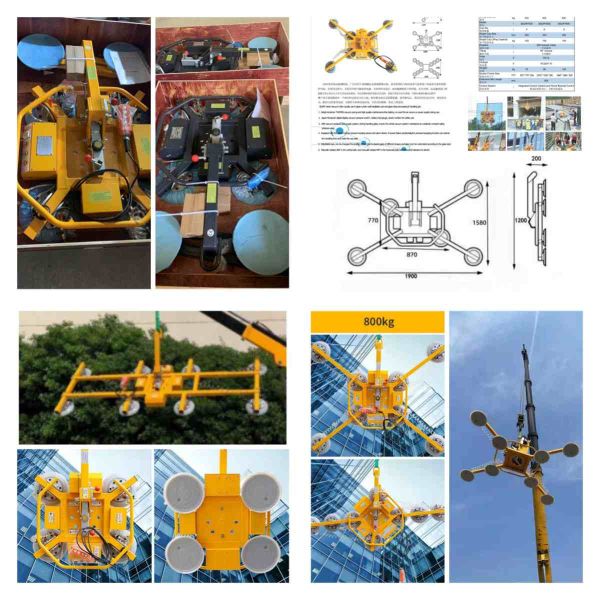 Электрические мобильные аккумуляторные вакуумные машины для подъема стекла 200 кг 500 кг