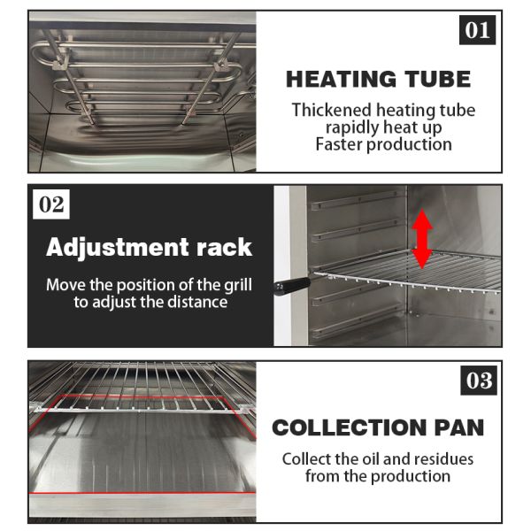 Источник питания Электричество Коммерческая куриная печь с инфракрасным саламандровым грилем