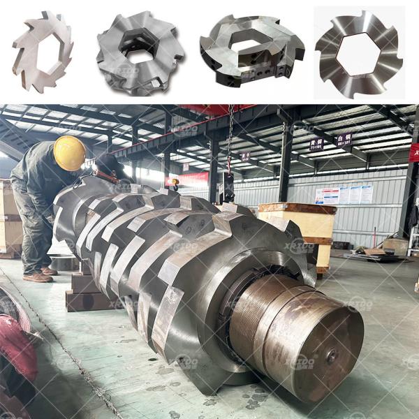 ゴミ前破砕機 固形廃棄物リサイクル破砕機 金属破砕 二軸シュレッダー