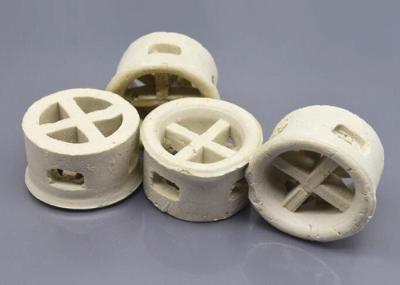 Liquid Extraction Ceramic Tower Packing , Packing Pall Ring Lower Pressure High Efficiency