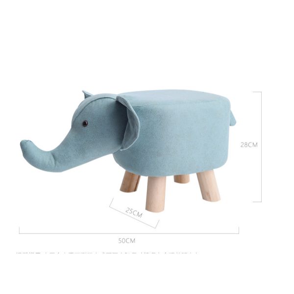 Solid Wood Children's Cartoon Household Shoe Stool 50X25X28cm