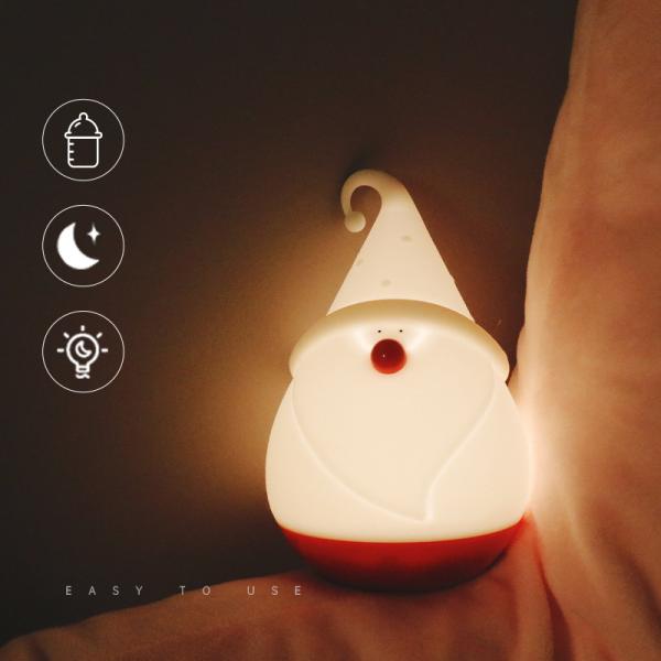 Santa Claus Nightlights 1200mAh Battery Rechargeable Lamp Cute Silicone Decoration Christmas Gift