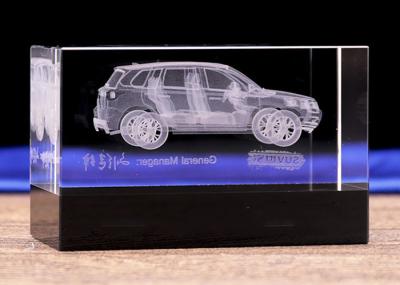 Laser original de Crystal Decoration Crafts With 3D do projeto que grava o modelo do carro