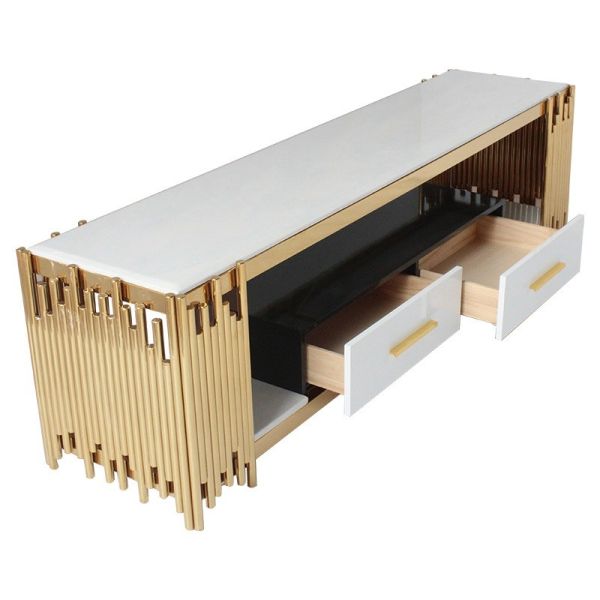 Мебель комнаты прожития таблицы центра таблицы ТВ нержавеющей стали элегантная с ящиком