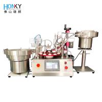 Máquina automática de enchimento e tampa de líquido de 40BPM com bomba de pistão cerâmica para embalagem de garrafas de 2 ml
