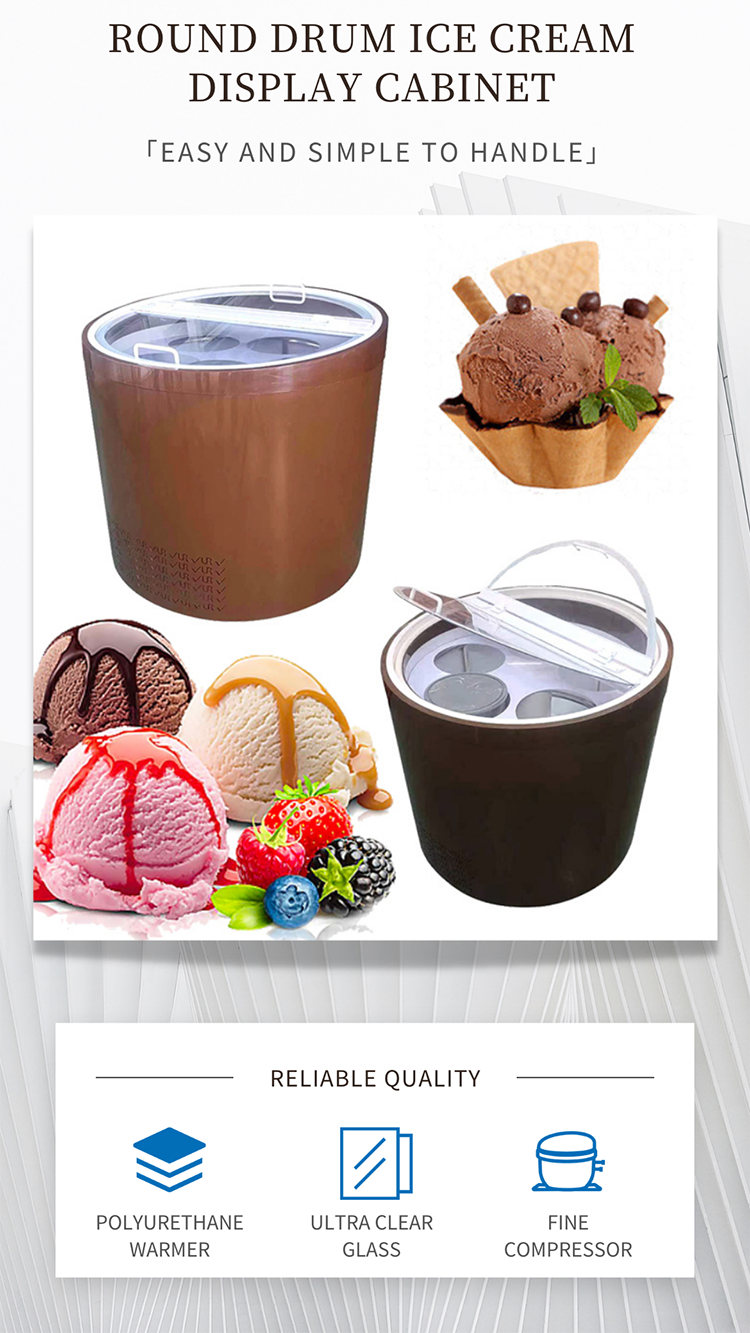 Manufacturer Customized Wholesale Large Capacity Fast Cooling Ice Cream Cake Rotary Display Cabinet