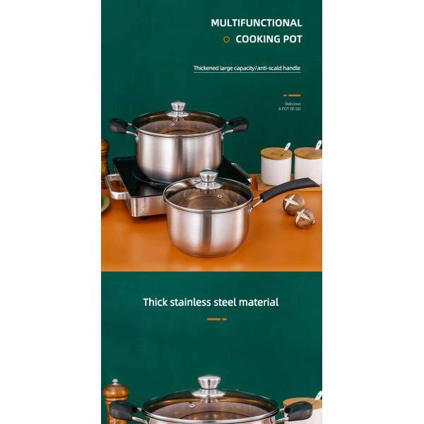 High Quality Home Kitchen Cooker Pasta Pot Stainless Steel Soup Stock Pot Induction Cooking Pot With Lid