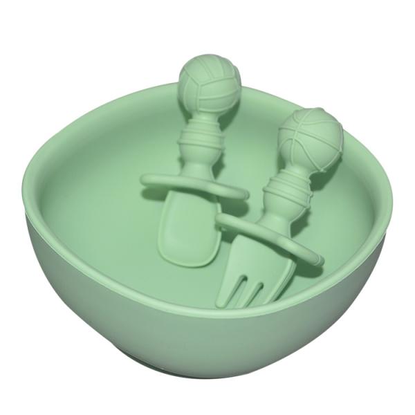 6 Pcs Silicone Baby Feeding Plates Sets With Cup Bib Fork Spoon MHC Tableware Nontoxic