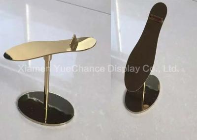 Custom Design Metal Decorations Crafts Gold Color Standing Style Shoe Display Rack
