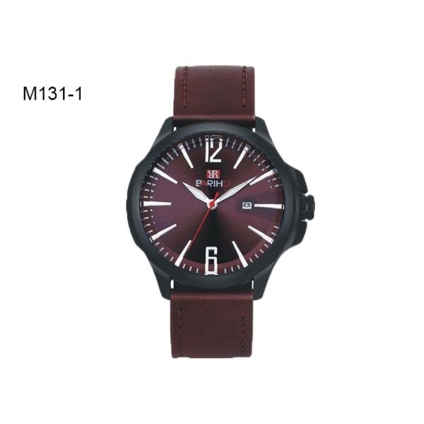BARIHO Men's Quartz Watch Leather Band Timepiece Water Proof M131