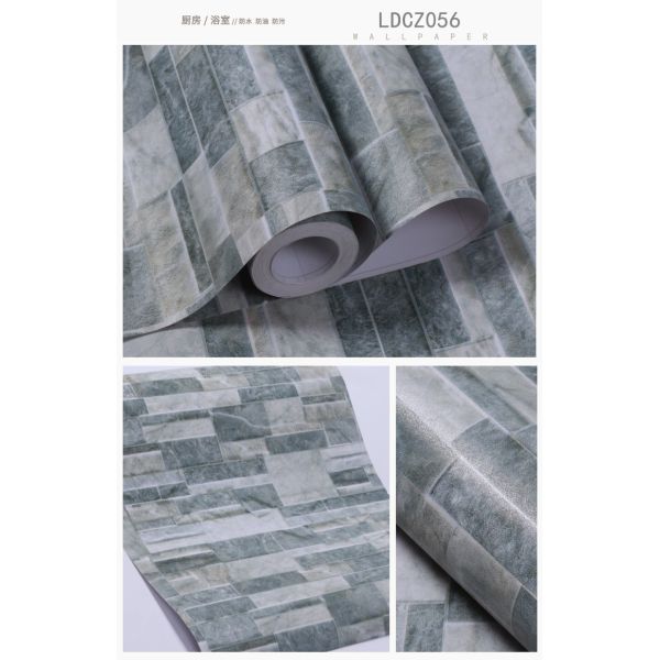 Commerce Waterproof Vinyl Wallpaper Sticker for Bathroom and Kitchen Decoration Adhesive Installation Resistant to Moisture