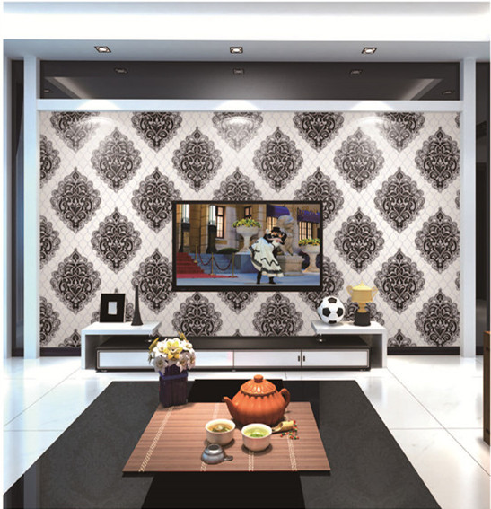 Pvc Vinyl Rustic Floral Wallpaper , Moisture Proof Home Furnishing Wallpaper