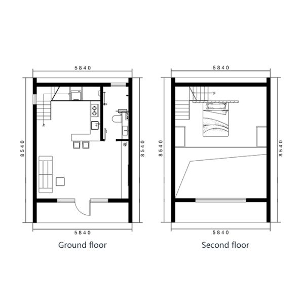 Unidad de hotel de cabina de hotel de casa de centro turístico de estudio de jardín pequeño prefabricado de acero ligero moderno