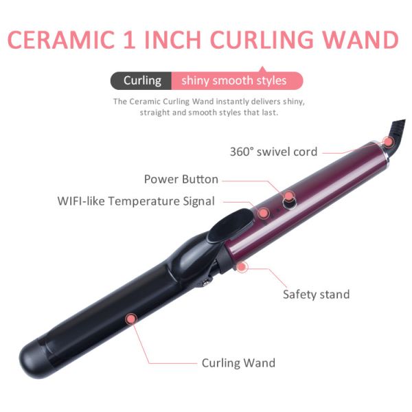 Инструмент волос MeStar горячий, утюг турмалина керамический завивая с дисплеем СИД