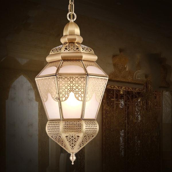 Brass Base Vintage Copper Chandelier with E14 Bulb and Dimmer Support