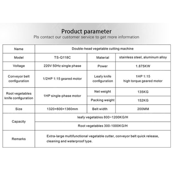 Double head vegetable cutting machine papaya chieh qua pumpkin wax gourd Ginger Potato Carrot radish Taro Sweet potato Yam onion Greens Lettuce Cao Xin Baby Cabbage Chinese Cabbage Cabbage processing