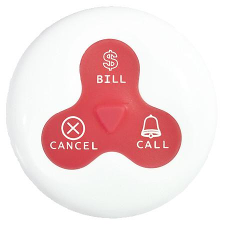 Fully waterproof restaurant/cafe wireless three keys table call buzzer push button