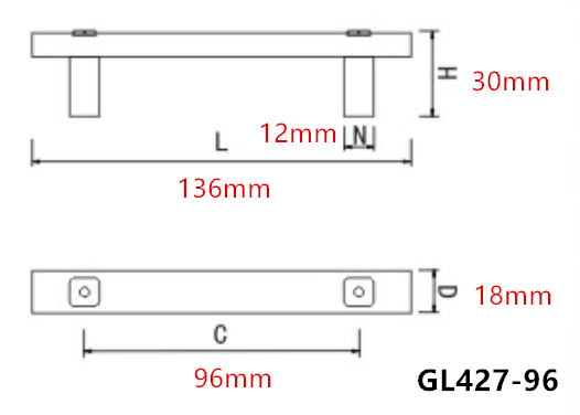 Solid 320mm Aluminum Kitchen Cabinet Handles , Silver Zinc Assembly Aluminium D Handles