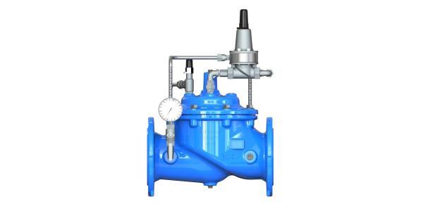 Blue Ductile Iron Pressure Sustaining Valve With Nylon - Reinforced Diaphragm