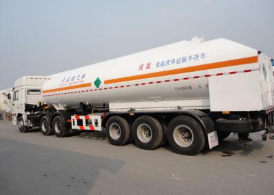 remorque de camion de réservoir de GNL des axes 51550L 3, remorques de transport de GNL d'acier inoxydable
