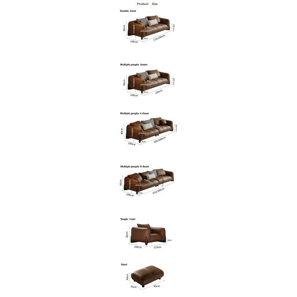 Italian Genuine Leather Sectional Recliner Sofa Set Modular Living Room Furniture