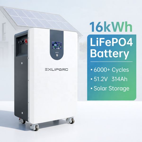 51.2V 314Ah 16kWh LiFePO4 Battery Pack 6000 Cycles Solar Energy Storage Battery for Home ESS System