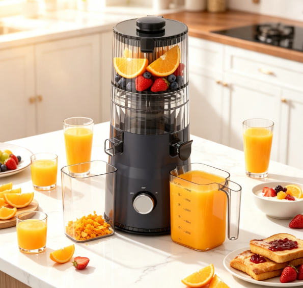 Fresh Smart HJ103A Compact Slow Masticating Juicer – Healthy, Happy, and Full of Color with 4 Color Options, 135mm Wide Chute, 200W Cold Press & Self-Cleaning