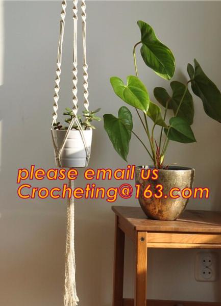 Wholesale 2 Pack Plant Hanger with Ring Jute 4 Leg 43.5 Inches for Indoor Outdoor Ceiling Deck Balcony Round and Square