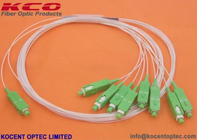 Mini Fiber Optic Splitter , PLC Optical Splitter 1x8 Steelless Tube Material