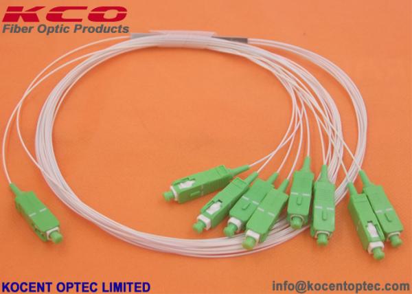Mini Fiber Optic Splitter , PLC Optical Splitter 1x8 Steelless Tube Material