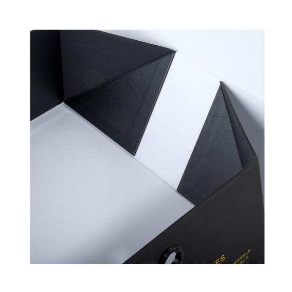 ISO 10x10x3 Inches Rigid Cardboard Black Foldable Shoe Paper Boxes