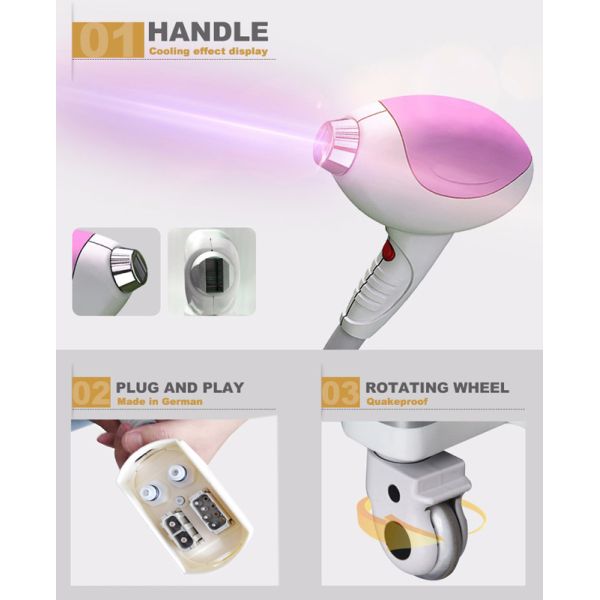 Three Wavelength Laser Body Hair Removal Machine 10-120j / Cm2 Fluence 1200W