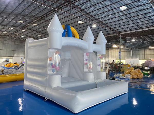 Venda Quente Casa Branca Bounce Pastel Salto Casamento Bounce Castelo Balões