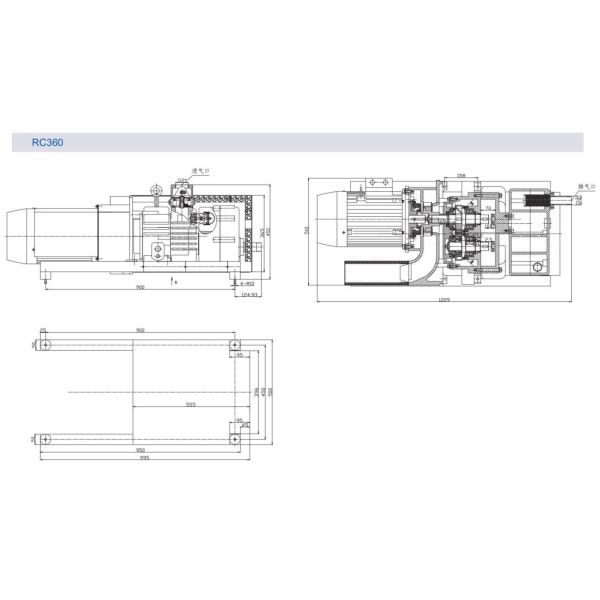 Medical / Surgical Vacuum Hospital Negative Pressure System Oil Free Dry Claw Vacuum Pump