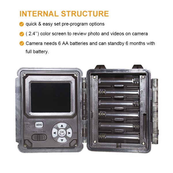 30MP Dual Lens Wildlife Hunting Camera 1080P Night Vision IP67