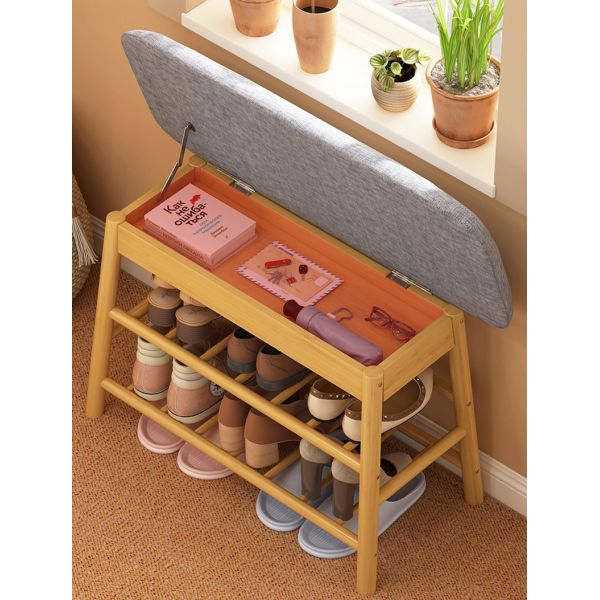 Organizer Shoe Rack Shelf Ottoman with Storage Space 3 Layers in Entryway Living Room
