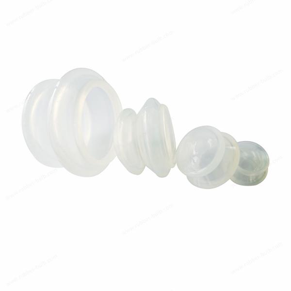 Os copos da massagem do silicone do frasco limpam copo da sução das celulites do ventouse do otário da cara do Massager do corpo de vidros colocando o anti
