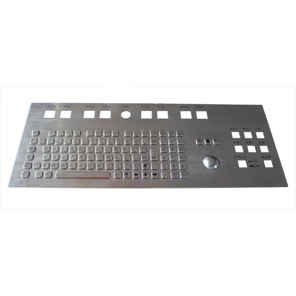 Customized Industrial Keyboard With Trackball Stainless Steel Mechanical Keyboard Waterproof