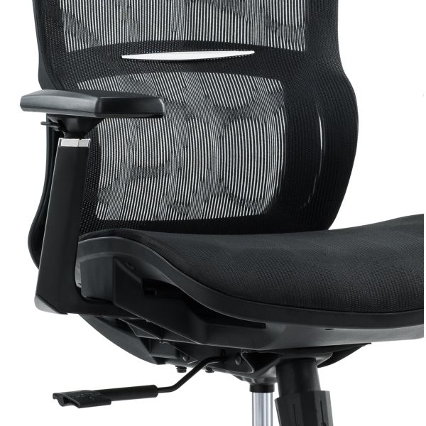 Black Full Mesh Furniture Lumbar Support Massage Modern Wholesale Armrest Comfort Fabric Ergonomic Office Chair