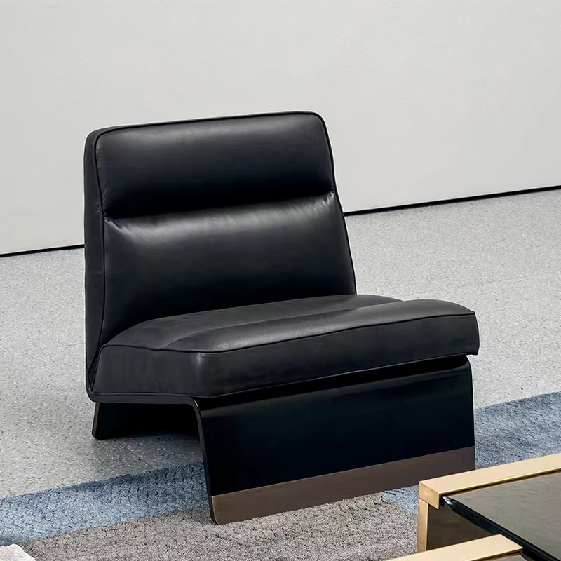 Black White Texture Custom Sofa Bed With Metal Leisure Chair