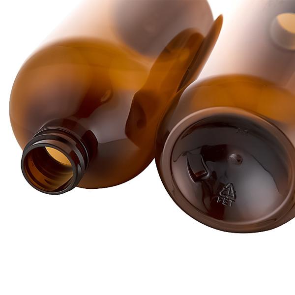 500ML Amber Color PET PCR Plastic Pump Bottle For Hair Care Shampoo