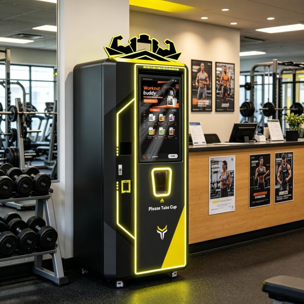 Protein Powder Vending Machine with Automatic Mixing, Self Cleaning System & Adjustable Protein Dosage for Gym Use
