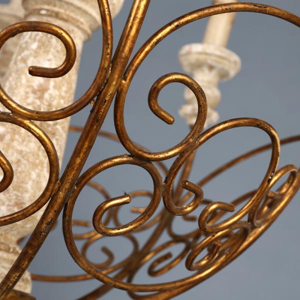 French country chandelier wood Candle Pendant lamp (WH-CI-64)