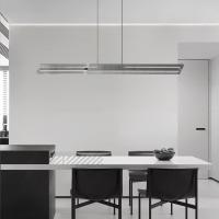 Lâmpadas de cobre de luxo nórdico, modernas, minimalistas, de vidro de tira longa, de luz LED para casa.
