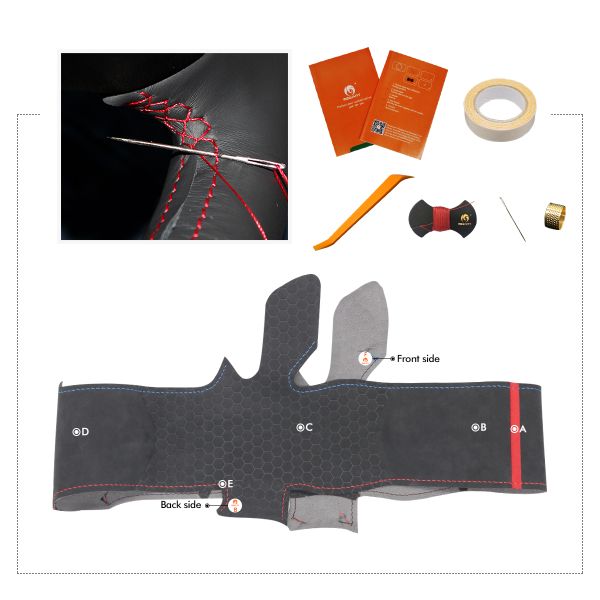 Custom Soft Embossed Athsuede Steering Wheel Cover for CX-3 Mazda 3 Axela 2019-2023