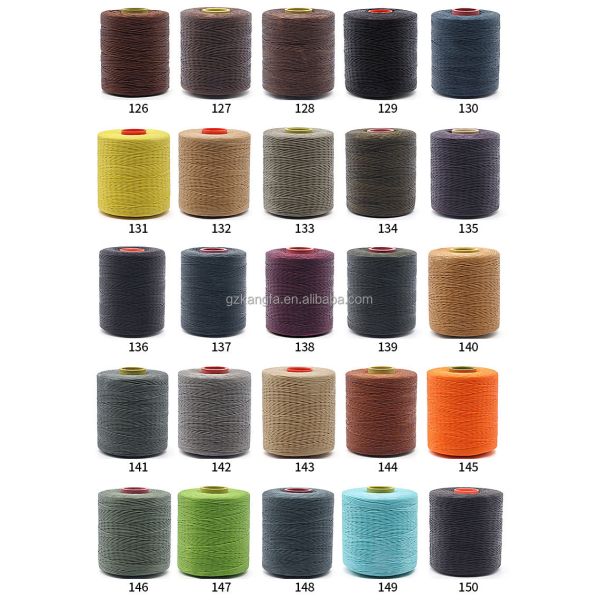 100% Polyester Flat Braided Sewing Yarn For Leather Braided Wax Thread 240 Colors