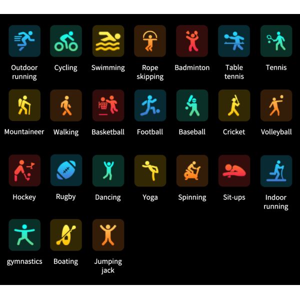 24 sports Mode Fitness Tracker Smartwatch Q8 Realtek8762 Heart Rate Sleep Monitor